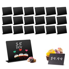 15 Pcs Price Labels, Mini Exquisite Chalkboard Set, Reusable Food Labels, Price Tags, Suitable for Display Food Pricetags Message Board Chalkboard Labels(10 X 7.5cm)