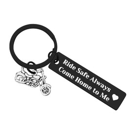 Biker Gifts Ride Safe Keychain Ride Safe Always Come Home to Me Keychain Motorcycle Keychain Gifts for Husband Boyfriend Dad Son Christmas Birthday Gifts Valentines Day Gifts for Men
