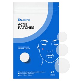 GOESTRIC Pimple Patches for Face - Hydrocolloid Acne Patches,Invisible Zit Stickers for Covering Blemishes,3 Sizes (72 Count)