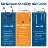 McKesson Rollator Walker with Seat and Wheels, Lightweight, Aluminum, 300