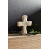 Mud Pie Concrete and Gold Cross Table SITTERS, Gray
