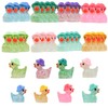 32 Pcs Mini Ducks, 8 Colours Glitter Resin Tiny Ducks