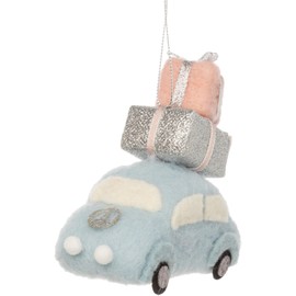The Bridge Collection Vintage Car Ornament - Pastel Hippy Peace Car Christmas Tree Ornaments - Vintage Bug Car Ornament -