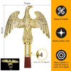 Frunke Gold Eagle Flagpole Finial Topper for Indoor, Plastic Eagle