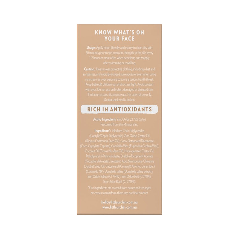 Little Urchin Face Light/medium Tint Natural Sunscreen Spf 50+ Pump