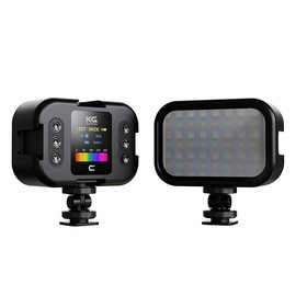 KraftGeek Pocket RGB Lights, Portable Full Color LED Camera Light, Adjustable Hue & Brightness, LCD Screen, 2000mAH Battery, Photography Lighting for Vlogging, Tripod, DSLR, GoPro - Color: Black, Quantity: 1 PCS