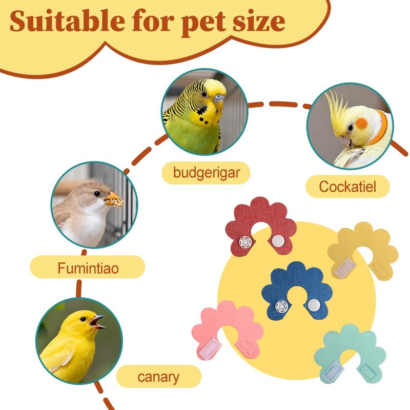 MiOYOOW 5PCS Bird Cone Collars, Parrot Anti-bite Collar Bird Recovery