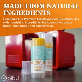 sibu Miracle Stick, Made with Premium Himalayan Sea Buckthorn (1-Year Supply) – Great for Dry Skin, Bug Bites, Sunburn, Windburn, and Chafing