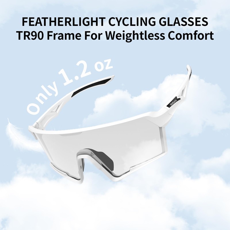 Veltuno Photochromic Cycling Sunglasses for Men Women Youth, UV Protection