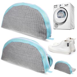 Pack of 2 Shoe Wash Bags, Washing Machine, Sector Upgraded Shoe Wash Bag, Reusable Shoe Wash Bag for Washing Machine with 360° Cleaning Lint