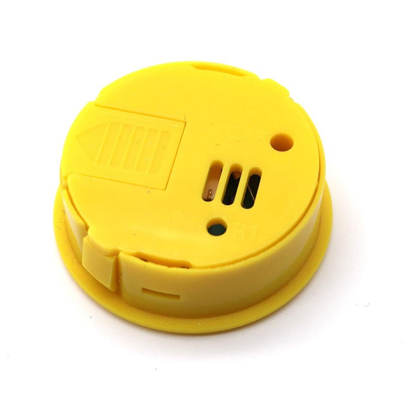 WINGONEER 2PCS Mini Digital LCD Thermometer Hygrometer Thermometer Hygrometer Round-Yellow