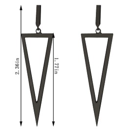 QUSIJIA Chic Black Metal Geometry Dangle Drop Earrings Hypoallergenic Stainless Flat Earrings For Women (triangle)