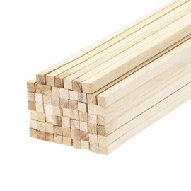 Sourcing Map Square Wooden Dowel Rod, 10" x5/64" x5/64" Unfinished Hardwood Stick Craft Twigs Log for DIY Crafts Pack of 20