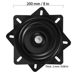 ZEONHAK 3 PCS 8 Inches Heavy Duty Bar Stool Swivel Plate, Bar Stool Swivel Replacement, Seat Swivel Base Mount Plate for Bar Stool and Chair Ball Bearing Swivel, Black