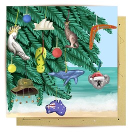 La La Land Greeting Card Aussie Christmas Tree