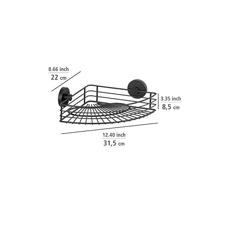 WENKO Vacuum-Loc Bari Corner Shelf, Wall Shelf in Loft Style,