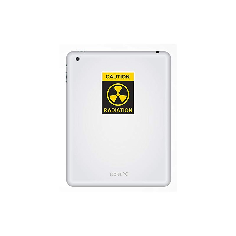 2 x 10cm Caution Radiation Sign Vinyl Stickers - Warning