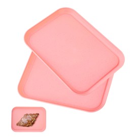 Pink Plastic Serving Platters and Trays,Serving Dishes for Entertaining,Rectangular Platters for Serving Food, Appetizer Serving Trays for Snacks,Charcuterie,Chips,Candy,Fruit,Sushi