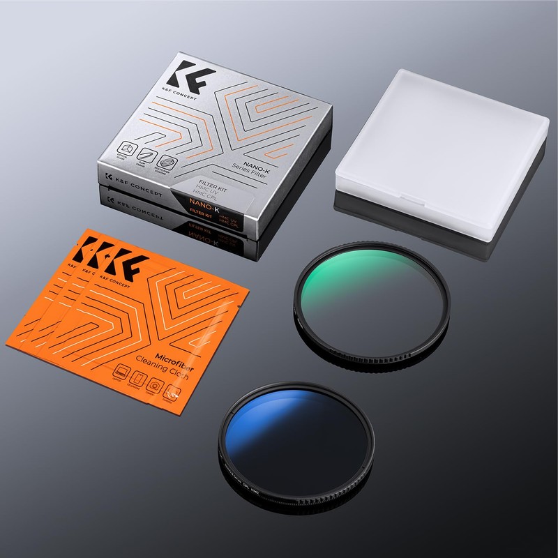 K&F Concept 55mm UV and CPL Filter Kit 18 Multi
