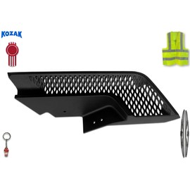 KOZAK Hood Side Fender Vent (Left Driver Side) Compatible with Kenworth T680 Next Gen 2022+, Includes Logo, 2x 22" Windshield Wipers, Keychain and Reflective Vest