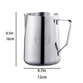 50oz Milk Frothing Pitcher, 1500ml Milk Frother Cup, 50 Oz milk Steamer Cup, Stainless Steel Pitchers, Milk Jug, Milk Frother Pitcher, Espresso Steaming Pitchers, Espresso Machine Accessories