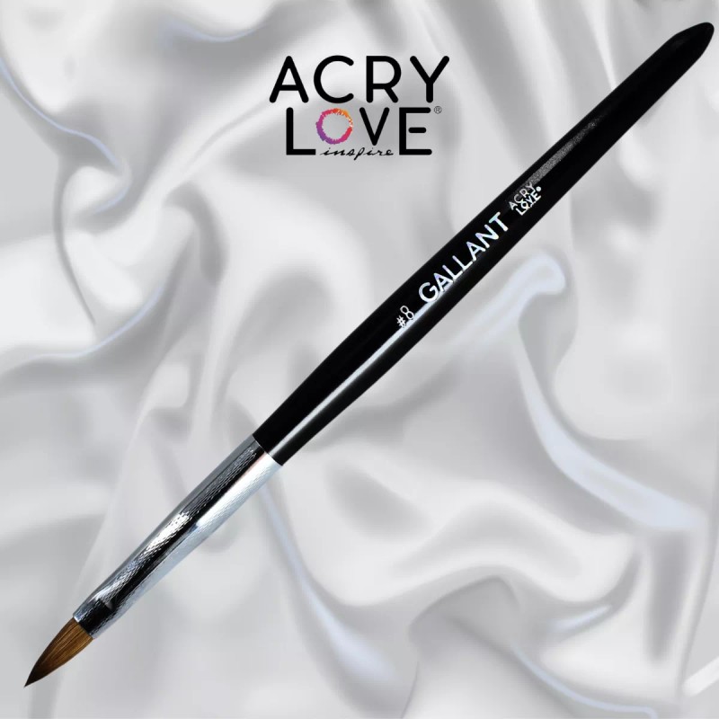 Acry Love Pincel Gallant #08 Kolinsky, Para Uñas Acrílicas, Acry