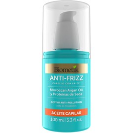 Biometik Anti-Frizz – Aceite capilar con argán y proteínas de seda, controla el frizz y sella puntas, 100 ml