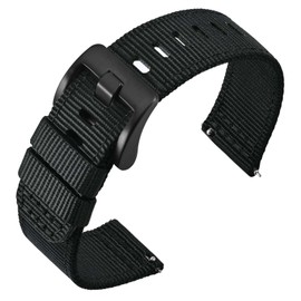 [ANNEFIT] Nylon Watch Band, Military Watch Replacement Band, Fabric 2 Line Nylon Strap, Quick Release, 20 mm, Nylon
