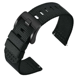 [ANNEFIT] Nylon Watch Band, Military Watch Replacement Band, Fabric 2 Line Nylon Strap, Quick Release, 20 mm, Nylon