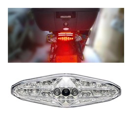 CGEAMDY Motorcycle Rear Light, Motorcycle Brake Light, Motorcycle Running Stop Brake Number Plate Rear Light, LED Motorcycle Tail Light, Motorcycle Tail Light, Brake Stop License Plate Light