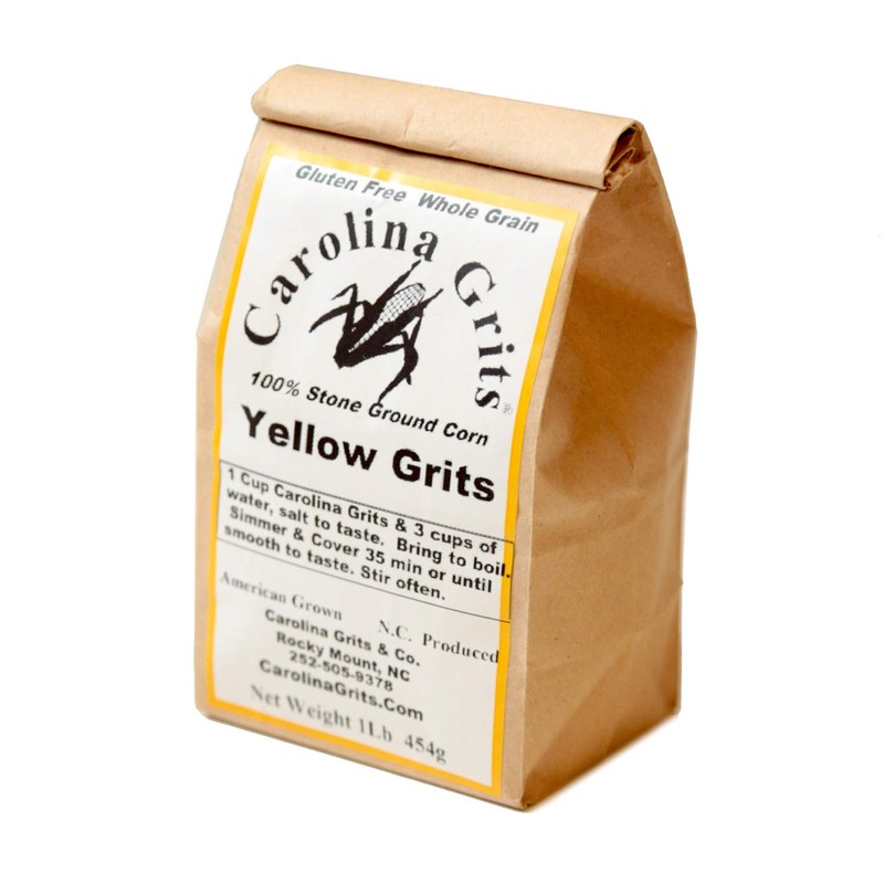 Carolina Grits Company Traditionally Stone Ground Yellow Grits, non-GMO, Whole