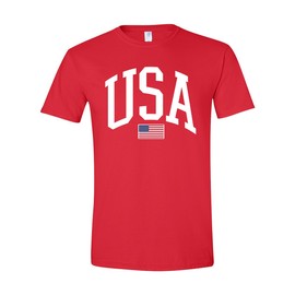 USA Graphic T-Shirt for Men & Women – 4th of July Vintage Patriotic American Flag Tee – Soft Cotton Casual Shirt (Red, X-Large)
