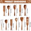 Wooden Spoons for Cooking, 11Pcs Wooden Kitchen Utensil Set, Natural