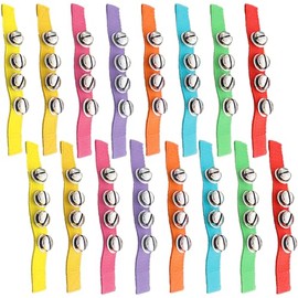 16 Pcs Multi Color Musical Rhythm Toys and Nylon Band Wrist Bell Ankle Bells Band Wrist Bell Wrist Foot Bell Instrument for Kids Baby Adult Best Holiday Birthday Party Gifts
