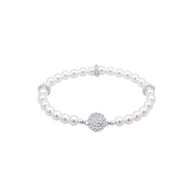 Elli Women's 925 Sterling Silver Crystal Strand Bracelets, 17 inches, Silver, Crystal