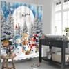 Fitumiw Christmas Snowman Shower Curtain 72" x 72" Winter Wonderland
