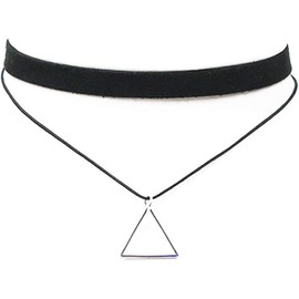 Dot knot Women's Choker Triangle Necklace Silver Triangle Choker Cosplay Silver, Alloy Steel, Simulated Pearl