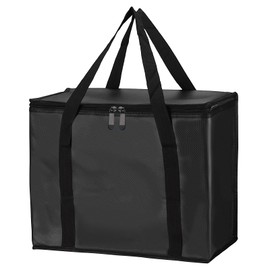 MECCANIXITY 4 Pack Insulated Food Cool Warm Bag, XX-Large Meal Grocery Tote Reusable Bag Cooler Warmer Food Storage for Food Grocery Shopping, Black