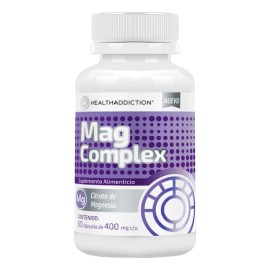 HEALTHADDICTION - Citrato de Magnesio Mag Complex, 60 Cápsulas de 400mg, Sin Gluten y Sin Azúcar, Alivia el Estreñimiento, Mejora Sueño y Relajación Muscular