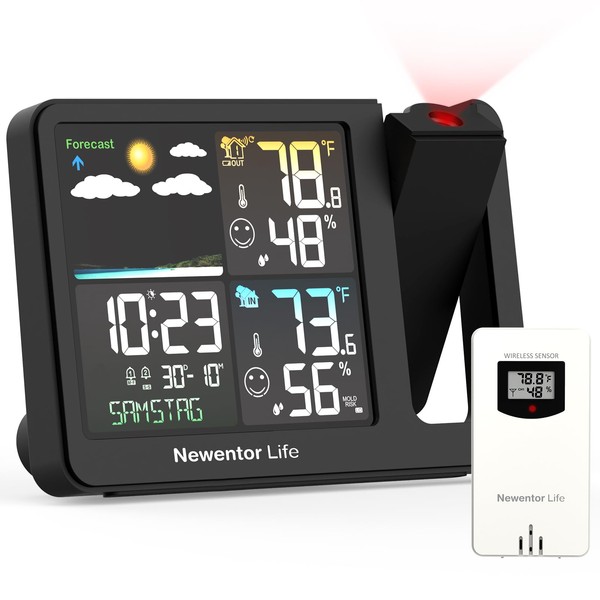 Newentor Life Projection Alarm Clock, Projection Clock for Bedroom Ceiling,
