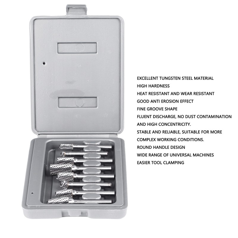 8PCS Set Stone Carving Set Tungsten Steel Rotary Polishing Rotary