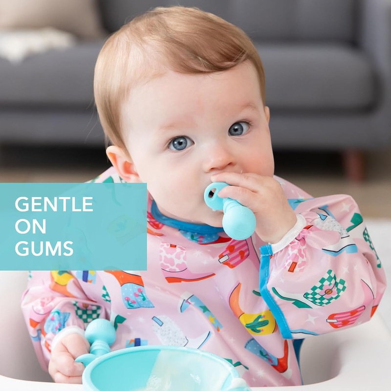 Bumkins - Juego de utensilios para bebé, cucharas de silicona