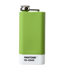 PANTONE Greenery 15-0343 Hip Flask Stainless Steel with Screw Cap 150 ml in Gift Box