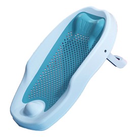 Baby Bath Support Sitting And Lying Infant Shower Bracket Non Slip Cushion Reticulation Bathtub Blue