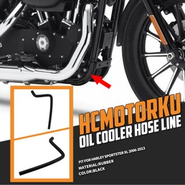 HCmotorku Motorcycle Oil Cooler Hose Line Fit for Harley Sportster XL 883 Iron 1200 Roadster Super Low 48 72 XL1200L 2006-2013, HCUSTH033201