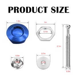 kingsea Quick Latch Hood Pins, Release Latch Lock Clip Push Button Bonnet Kit 1.25in/32mm Diameter Universal for Car Bumper Hood License Plate (Blue, 4 Pack)