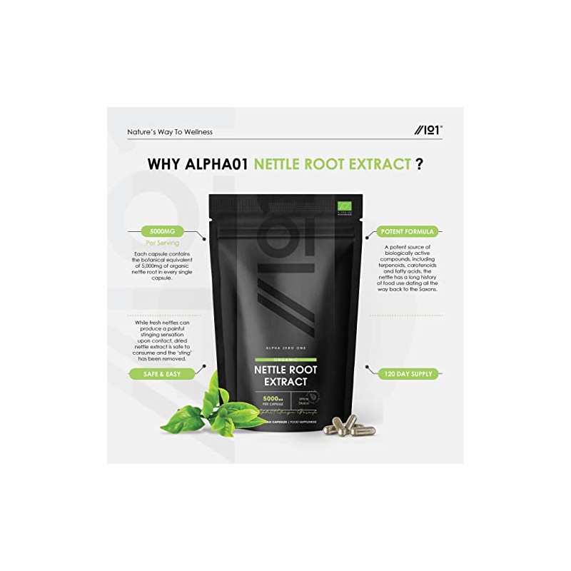 Organic Nettle Root Extract 5000mg - Potent Urtica Dioica Extract
