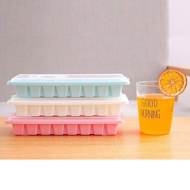 1 piece Nuvalu Plastic 16-Cavity Ice Cube Tray With Lid