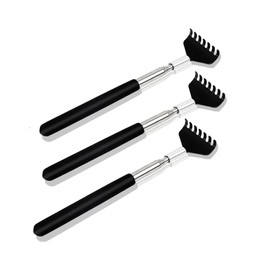 Grandchild Hands, Stretchable, Portable, Expandable Grandchild Hands, Stainless Steel, Convenient to Carry, Convenient, Reach Itchy Areas, Elasticity, Black, Pack of 3