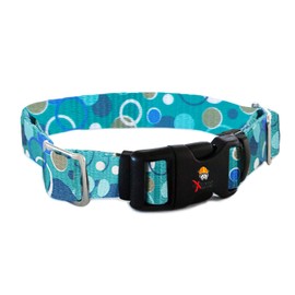 All Electric Dog Fence Collar Compatible Tough and Rugged Replacement Strap - Blue Bubbles | Medium 13" to 18" Neck (Also Compatible with Other Brands of Underground Dog Fence Collars)